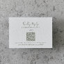 Minimal Leaf | Olive Green QR Code Wedding RSVP Enclosure Card