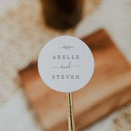 Minimal Leaf | Olive Green Wedding Envelope Seals