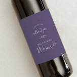 Minimal Leaf | Plum Purple Bridesmaid Proposal Wine Label<br><div class="desc">This minimal leaf plum purple bridesmaid proposal wine label is perfect for a boho wedding. The jewel tone design features a simple greenery leaf silhouette in a dark blue violet purple with minimalist boho style.</div>