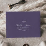 Minimal Leaf | Plum Purple Self-Addressed RSVP Envelope<br><div class="desc">These minimal leaf plum purple self-addressed RSVP envelopes are perfect for a boho wedding. The jewel tone design features a simple greenery leaf silhouette in a dark blue violet purple with minimalist boho style. Personalize with the name of the bride and groom and RSVP address.</div>