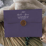 Minimal Leaf | Plum Purple Wedding Invitation Envelope<br><div class="desc">This minimal leaf plum purple wedding invitation envelope is perfect for a boho wedding. The jewel tone design features a simple greenery leaf silhouette in a dark blue violet purple with minimalist boho style. Personalize the envelope flap with your return address. These envelopes can also be used for a bridal...</div>