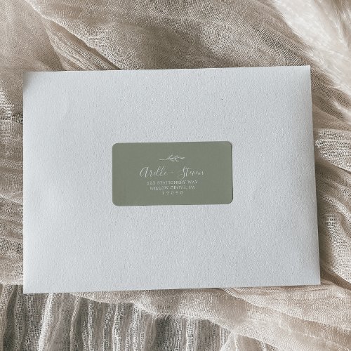 Minimal Leaf  Sage Green Address Labels