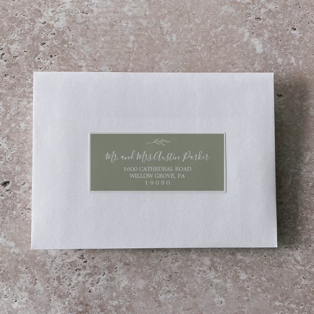 Minimal Leaf Sage Green Guest Address Labels (Creator Uploaded)