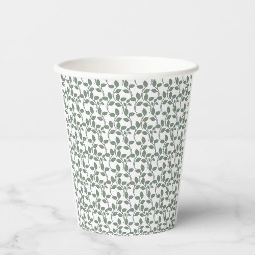 Minimal Leaf Seamless Pattern | Elegant Botanical  Paper Cups