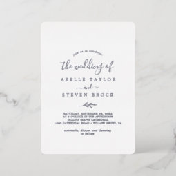 Minimal Leaf | Silver Foil The Wedding Of Foil Invitation | Zazzle