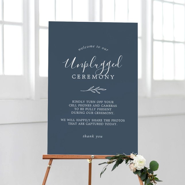 Minimal Leaf | Slate Blue Unplugged Ceremony Foam Board (Creator Uploaded)