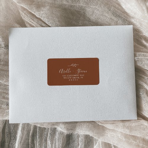 Minimal Leaf  Terracotta Address Labels