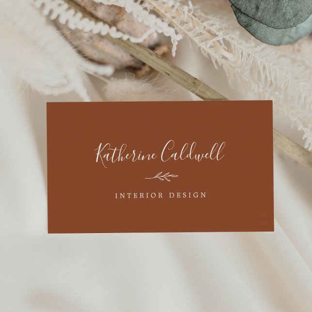 Minimal Leaf | Terracotta Business Card (Creator Uploaded)