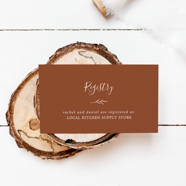 Minimal Leaf | Terracotta Gift Registry Enclosure Card (Creator Uploaded)