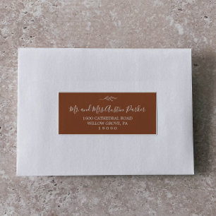 Minimal Leaf Terracotta Guest Address Labels