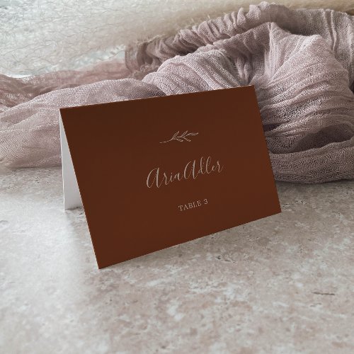 Minimal Leaf  Terracotta Guest Name Place Cards