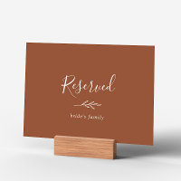 Minimal Leaf | Terracotta Reserved Sign