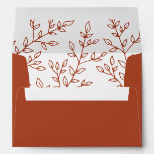 Minimal Leaf Terracotta Wedding Envelope
