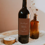 Minimal Leaf | Terracotta Wedding Wine Label<br><div class="desc">These minimal leaf terracotta wedding wine labels are perfect for a boho wedding reception. The design features a simple greenery leaf silhouette in earthy burnt orange with minimalist desert bohemian style. Personalize the wine bottle stickers with the names, date and location. These labels can be used for the wedding reception,...</div>