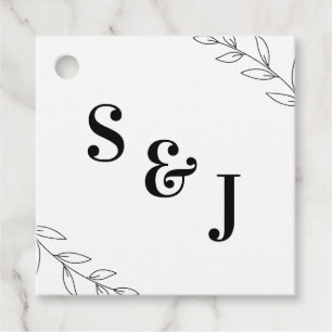 Minimal Leaf Wedding Favor Tags