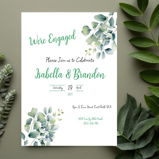 Minimal Leafy Engagement Invitation  (Creator Uploaded)