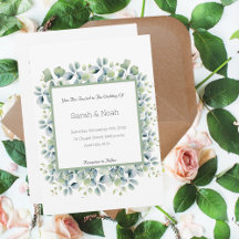 Minimal Leafy Wedding Invitation 