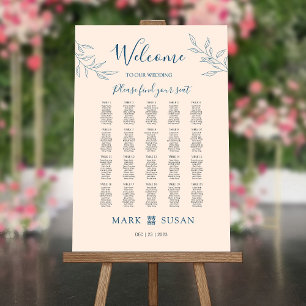 Minimal Leave Chines Wedding Welcome Seating Chart Foam Board
