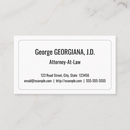 Minimal Legal Professional Business Card