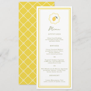Minimal Lemon Amalfi Coast Wedding Menu Card