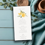 Minimal Lemon Boho Botanical Wedding Menu Card<br><div class="desc">If you need any further customisation please feel free to message me on yellowfebstudio@gmail.com.</div>