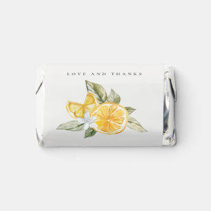 Minimal Lemon Botanical Boho Love Thanks Wedding Hershey's Miniatures