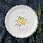 Minimal Lemon Botanical Leafy Boho Bridal Shower Paper Plates<br><div class="desc">If you need any further customisation please feel free to message me on yellowfebstudio@gmail.com.</div>