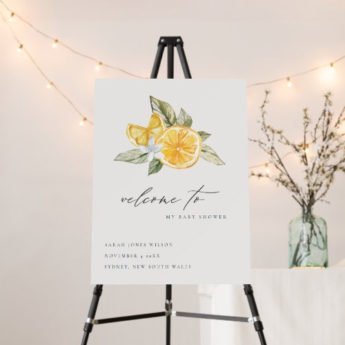 Minimal Lemon Foliage Boho Baby Shower Welcome
