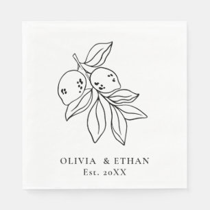  Minimal Lemon Wedding  Napkins