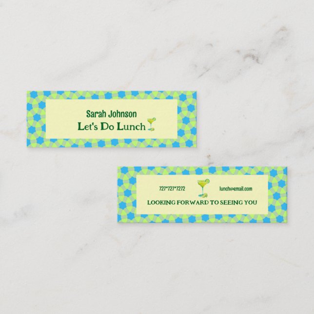 Minimal Lets Do Lunch Mini Business Card (Front/Back)