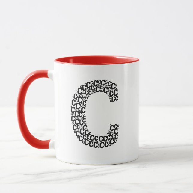 Minimal Letter C Typography Mug (Left)