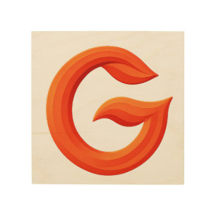 Minimal Letter G Button Modern Initial Badge Wood Wall Art