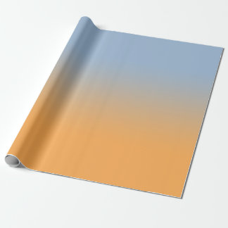 Minimal Light Blue to Orange Ombré Wrapping Paper