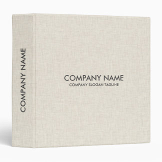 Minimal light cream linen texture print 3 ring binder