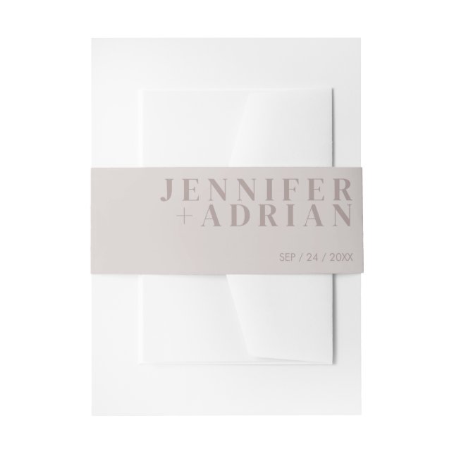 Minimal Light Gray Invitation Belly Band (Front Example)