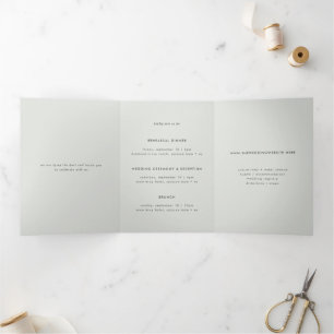 Minimal Light Gray Multi-Event Wedding Invitation