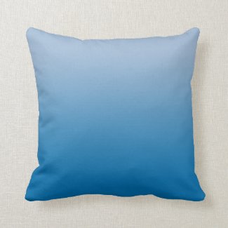 Minimal Light to Dark Blue Gradient Throw Pillow