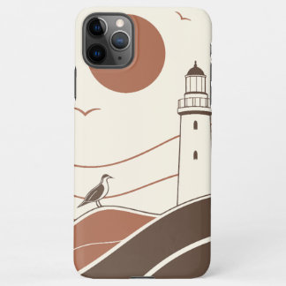 Minimal Lighthouse Coastal Illustration Phone Case