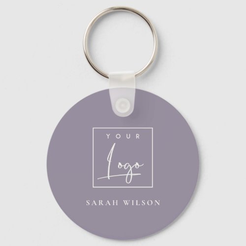 Minimal Lilac Custom Promotional Business Logo Keychain