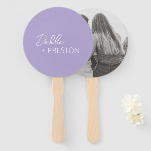 Minimal Lilac Modern Wedding Hand Fan