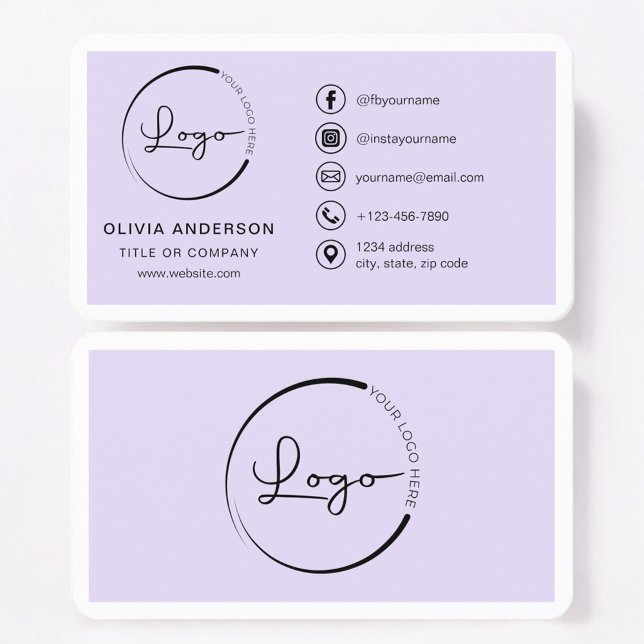 Minimal Lilac Purple Business Branding Card (Creator Uploaded)