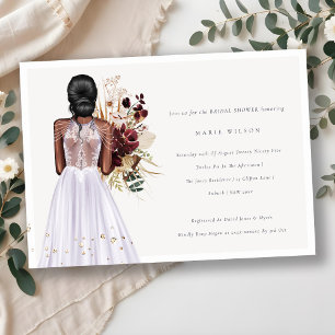 Minimal Lilac Wedding Gown Bridal Shower Invite