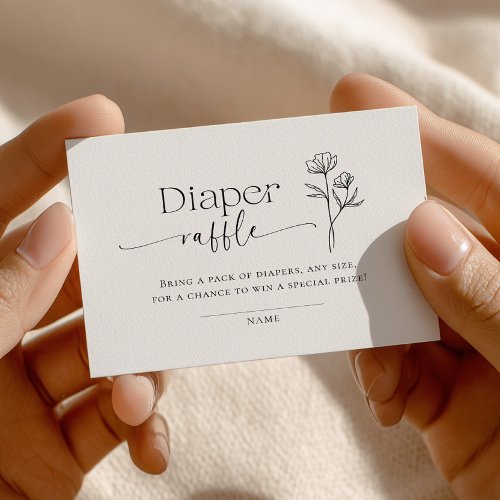 Minimal Line Art Baby Shower Diaper Raffle