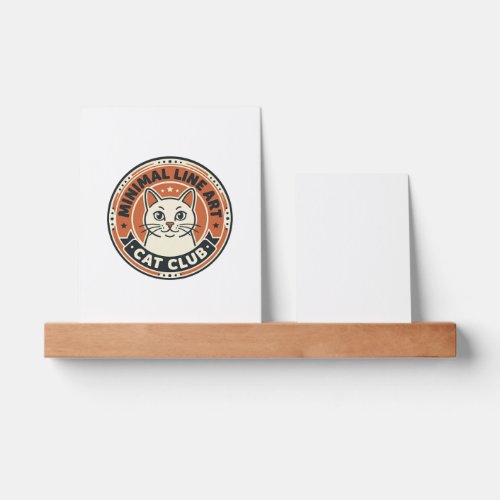 Minimal Line Art Cat Cat Lover Gift - Minimal Line Picture Ledge
