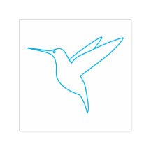 Minimal Line Art Hummingbird
