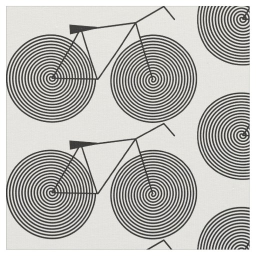 minimal line art  optical illusion bike fabric