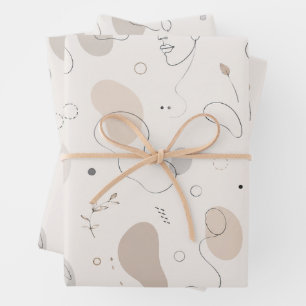 Minimal Line Art Scandinavian Wrapping Paper