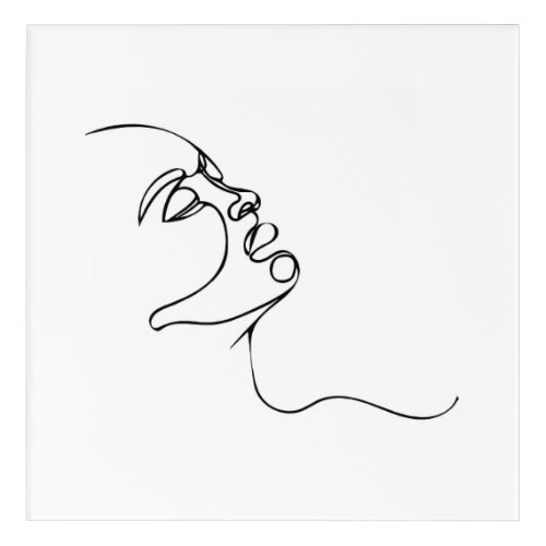 minimal line art woman Face Tote Bag