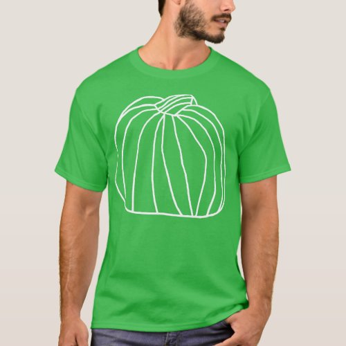 Minimal Line Drawing One Big Pumpkin T_Shirt
