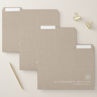 Minimal Linen Beige Monogram